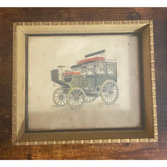 Vintage Antique Auto Reprints 5 Wood Frame Set 1 Mechanix Illustrated ‘51 Magazi - Picture 4 of 7